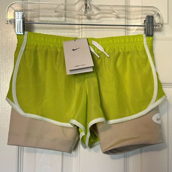 Nike Dri-Fit Yellow Running Shorts Training Youth Girls Size Small NWT - Picture 1 of 8